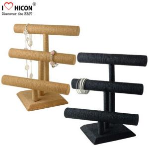 Wholesale Retail Shop Fashion Accessories Display Stand 3-layer Wood Tabletop Sliver Bracelet Display Stand from china suppliers
