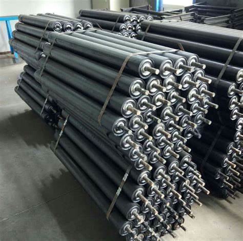 Wholesale Carrying Roller Idler Frame Rubber Impacting Rollers Conveyor Spare Parts from china suppliers