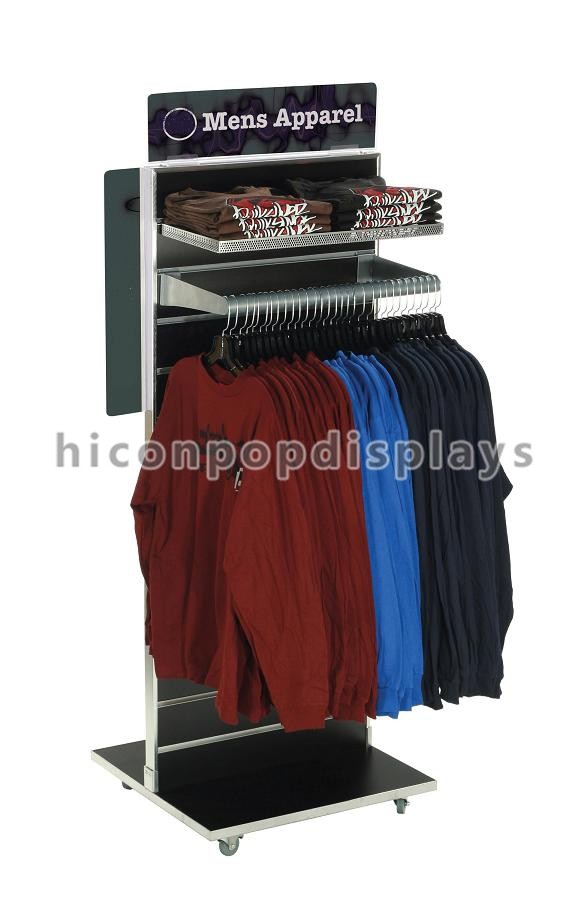 Wholesale Retail Clothing Store Fixtures Rotating Floor Display Stand Double Sided from china suppliers