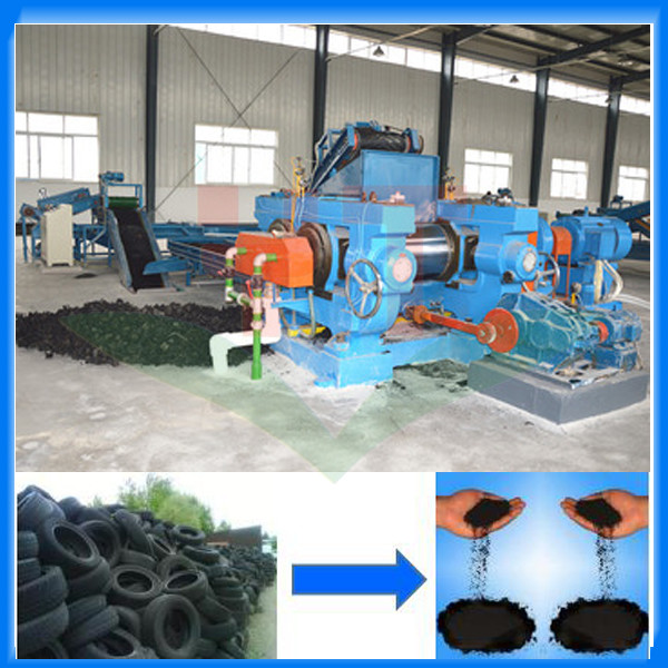 China Advanced used tire recycling machine/tyre recycle crumb rubber plant/rubber breaker on sale