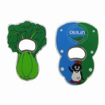 Wholesale Bottle Opener with Soft PVC Cover Material, Customized Logos and Shapes Welcome from china suppliers