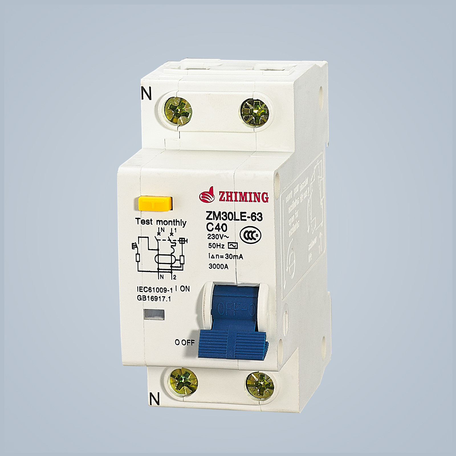 Wholesale ZM30LE-63 MCB Circuit Breaker Residual Current 1P N C Curve 50Hz from china suppliers