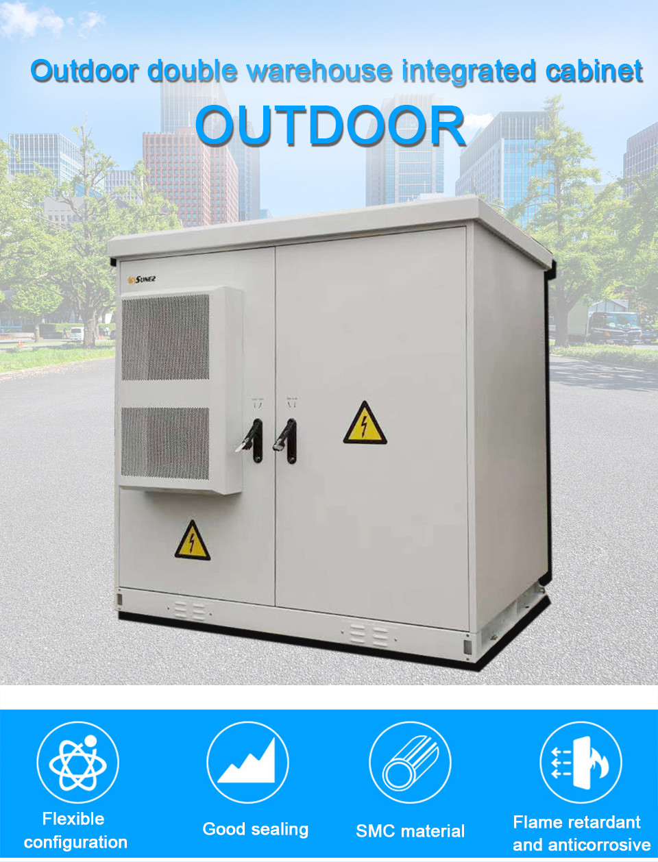 Wholesale Two room communication outdoor cabinet Fiber Optic Distribution BoxIP55 Iron Sheet EMC RFI from china suppliers