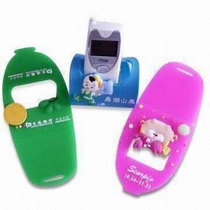 Wholesale Soft PVC Mobile Phone Holders with 2-D/3-D, OEM Service is Offered, Various Colors are Available from china suppliers