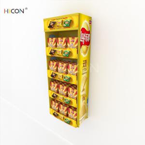 Wholesale Custom 4-Tiers Yellow Metal Food Display Rack Design for Sale from china suppliers