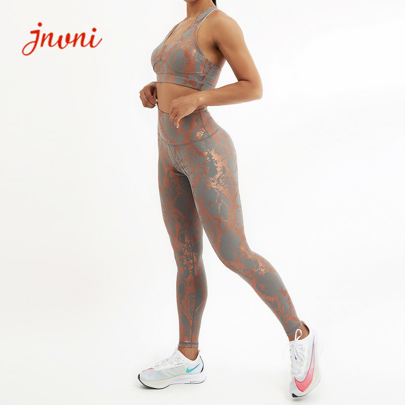 Wholesale 3D Graphic Shiny Print Gym Activewear Sets Animal Printing 250gsm from china suppliers