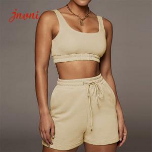 Wholesale Solid Womens Loungewear Set 2 Piece Tracksuit Short Set from china suppliers