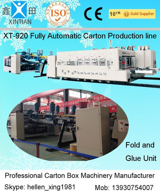 Wholesale Automatic Box Folder GLuer Carton Manufacturing Machine With Printing Slotting Inline from china suppliers