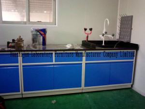 Wholesale Blue All Steel Laboratory Work Benches With Sink PP Pegboard / Adjustable Feet from china suppliers