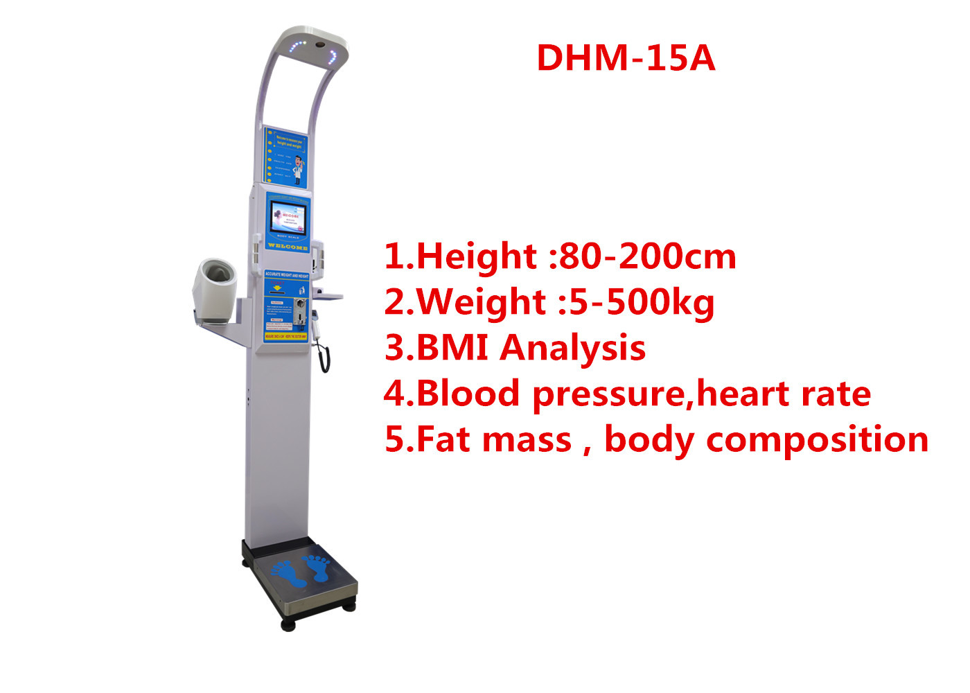 Wholesale Medical BMI Coin operated body fat Composition height weight measuring machine with printing and blood pressure from china suppliers