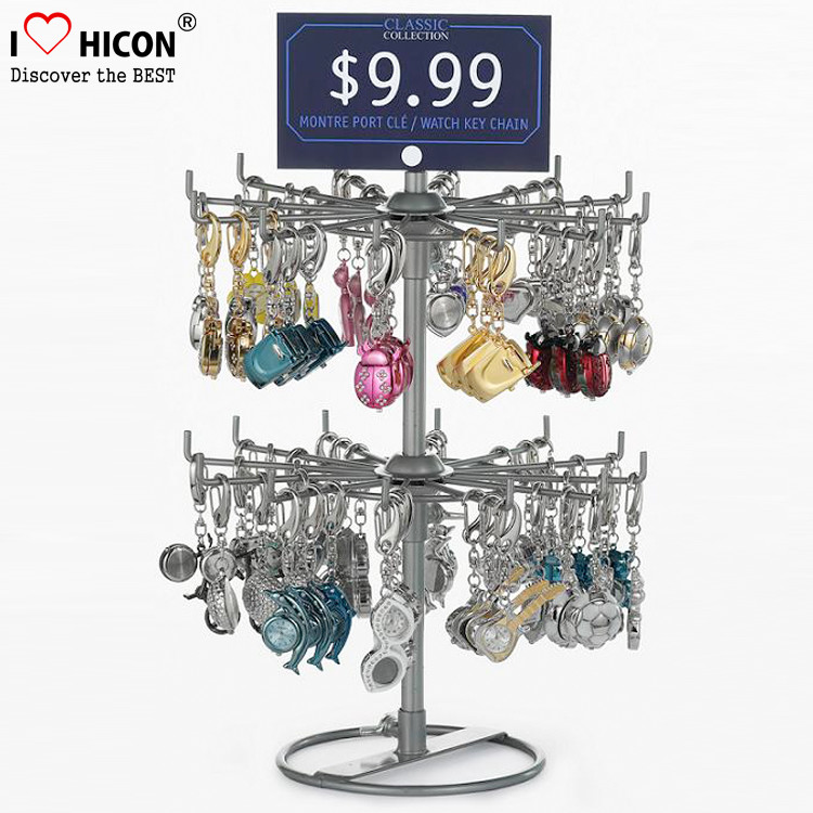 Wholesale Turnable Keychain Counter Display Racks / Retail Hanging Display Racks 2-layer from china suppliers
