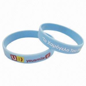 Wholesale Silicone Bracelets, Customized Logos and Sizes Welcomed from china suppliers