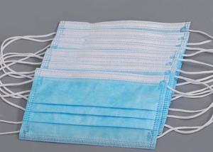 Wholesale Disposable Blue Non Woven Triple Layer Earloop Face Mask from china suppliers