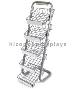 Wholesale 5 Layer Metal Tray Retail Flooring Display Stand Wire Snack Candy Bar Display Stand from china suppliers