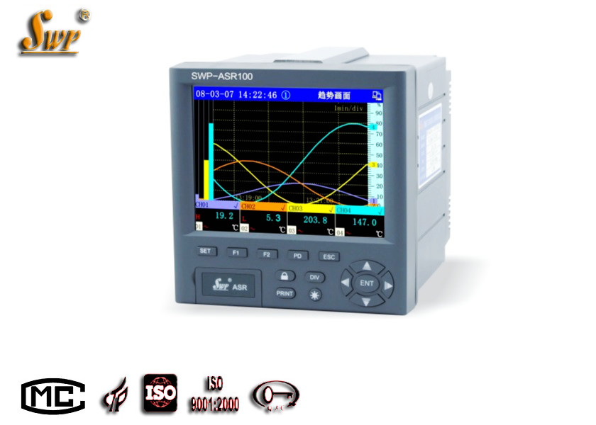 Wholesale SWP ASR100 chart paperless recorder SWP-ASR106-2-1/C3/J2/U RS485 Relay 6 channel from china suppliers