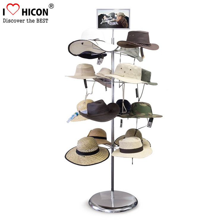 Wholesale Free Standing Metal Hat Display Stand 7-Layer Rotating Cap Rack For Retail Store from china suppliers