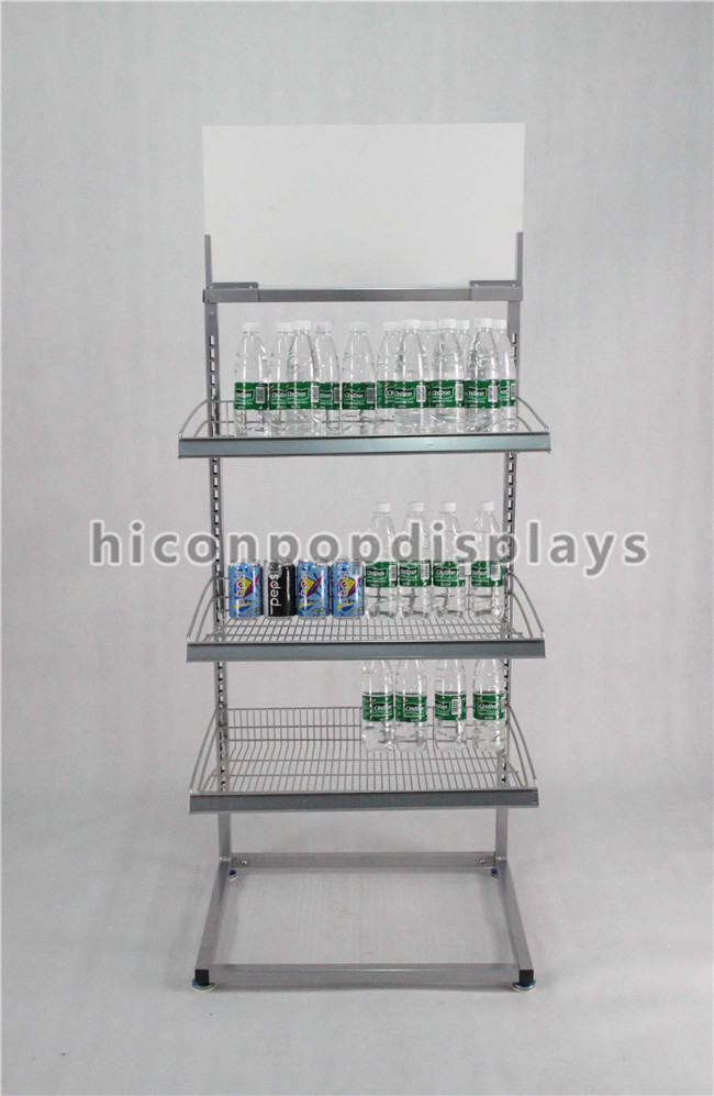 Wholesale Freestanding Powdered Silver Water Bottle Display Stand In 3 Tier For Purified Water from china suppliers