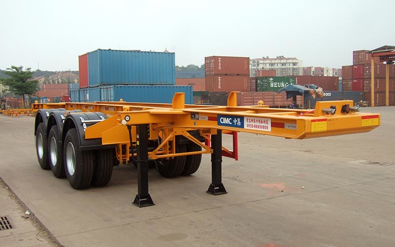 Flatbed Shipping Container Delivery Trailer High Efficiency For Port Transport