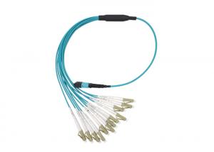 Wholesale Break Out MTP MPO Patch Cord female to 6 DX LC 12 fiber LSZH type B blue from china suppliers