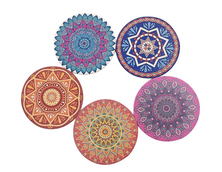 Wholesale Amazon Hot Selling Style 4'' Ceramic Absorbent Round Coaster with Cork Back or Customized Size from china suppliers