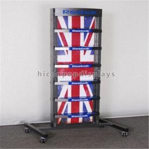 Wholesale Metal Retail Store Fixtures 4 Caster Functional Sports Gear Outdoor Shoe Display Rack from china suppliers