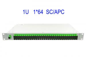 Wholesale 1U Rack Mount 1 × 64 SM Fiber Optic PLC Splitter SC/APC Box 19 Inches white from china suppliers