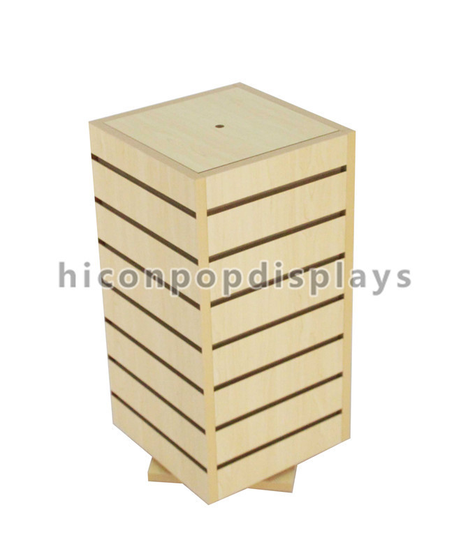 Wholesale Desktop Wood Slatwall Display Stands , Rotating Slatwall Display Tower Without Hooks from china suppliers