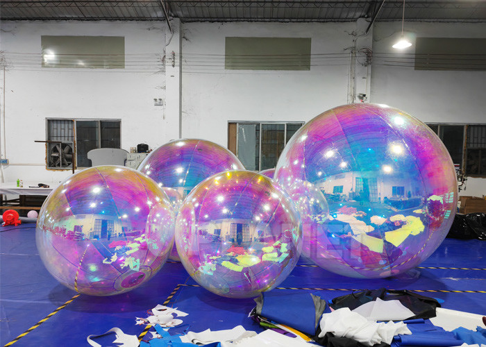 Wholesale Decorative Inflatable Iridescent Mirror Balls Giant Dazzling Inflatable Mirror Ball Inflatable Colorful Mirror Ball from china suppliers