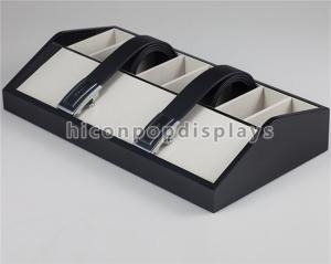 Wholesale Tabletop Wooden Display Racks Black Leather Belt Display Case For Fashion Store from china suppliers