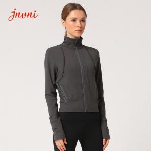 Wholesale 280gsm Women Yoga Jacket Turtleneck Zipper Slim Fit Yoga Jacket With Hidden Pockets from china suppliers