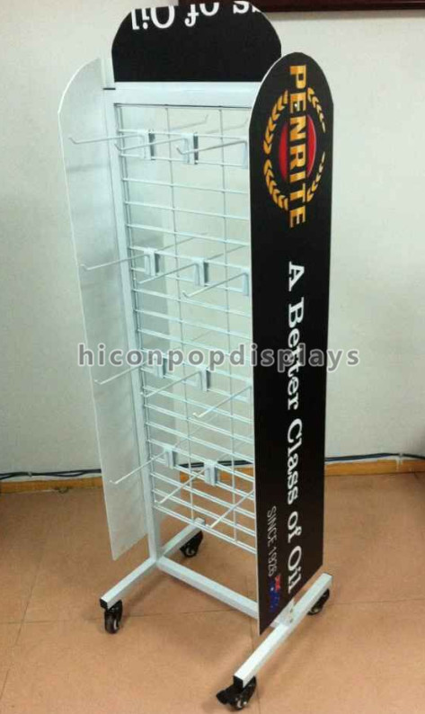 Wholesale White Coated Wire Metal Supermarket Display Shelves Floor Standing With 4 Casters from china suppliers