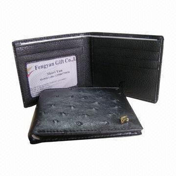 Wholesale Men's Bi-fold Wallet, Made of Leather, Measures 11.5 x 9 x 1.5cm from china suppliers