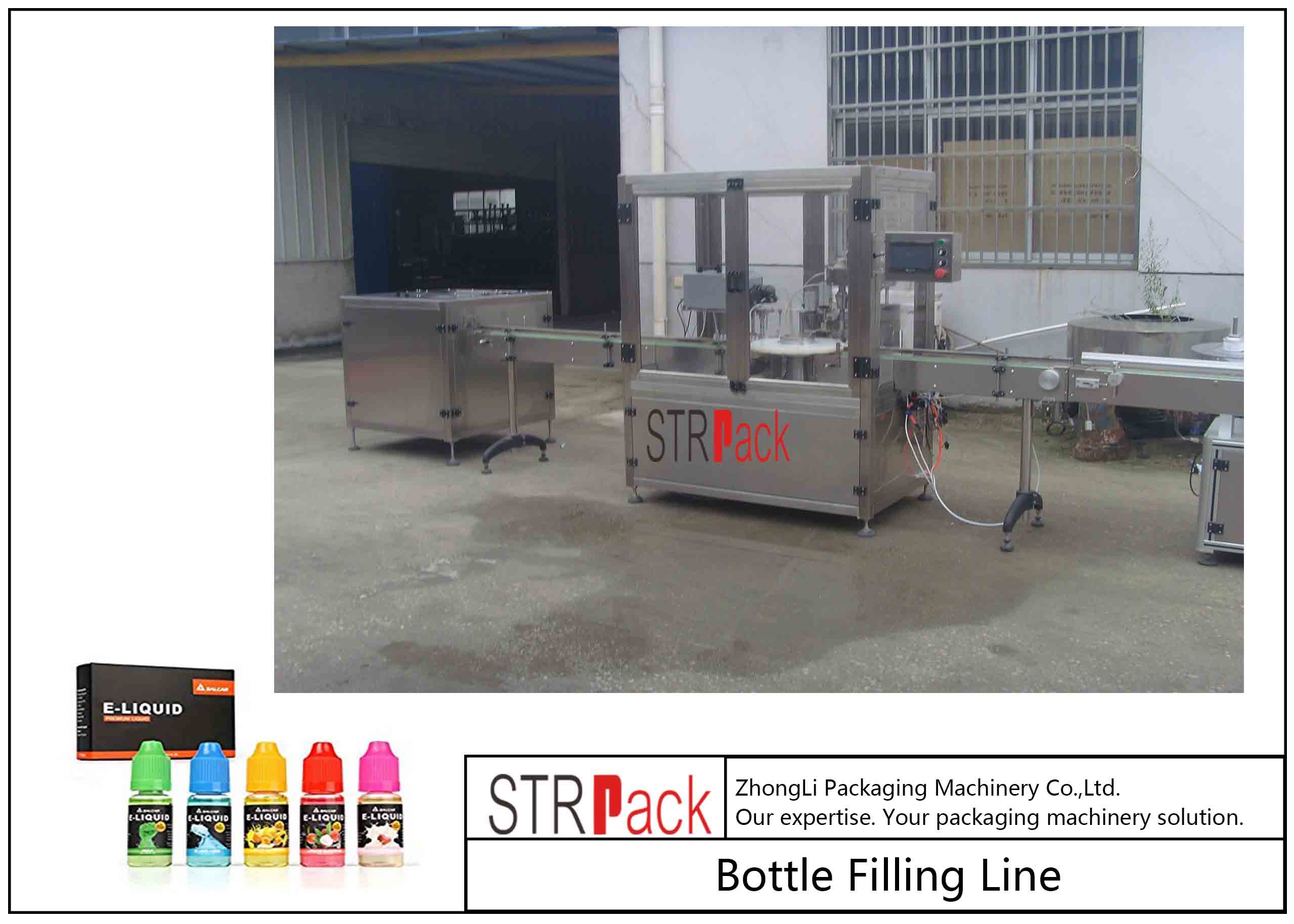 Wholesale 10ml-100ml E-Liquid Bottle Filling Capping Machine And Labeling Packing Line With Piston Pump from china suppliers