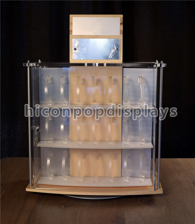 Wholesale Acrylic Wooden Display Racks 2 - Sided Revolving Countertop Watch Display Showcase from china suppliers