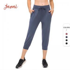Wholesale 210gsm Women Lounge Wear 3/4 Yoga Pants Workout Sweatpants Yoga Jogger Carpis from china suppliers