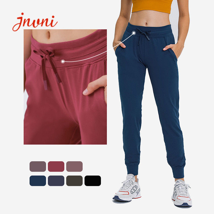 Wholesale Women Lulu Light Weight Yoga Jogger Pants Jogger 300gsm Lace Up Sweatpants from china suppliers