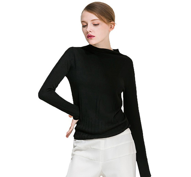 Custom Women Knitted Sweater Round Neck Tight Jumper Pullover For Women