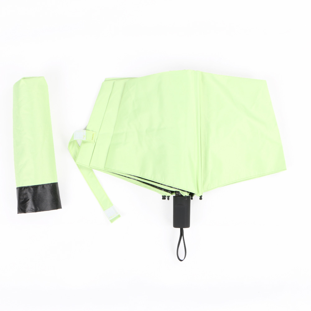 21 inch compact anti-uv uv protection three fold umbrella with sunproof sunshade in green color