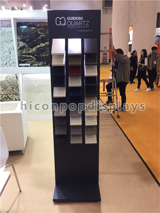 Wholesale 3 - Row Metal Stone Sample Display Racks For Tile Trade Show / Exhibition Advertising from china suppliers