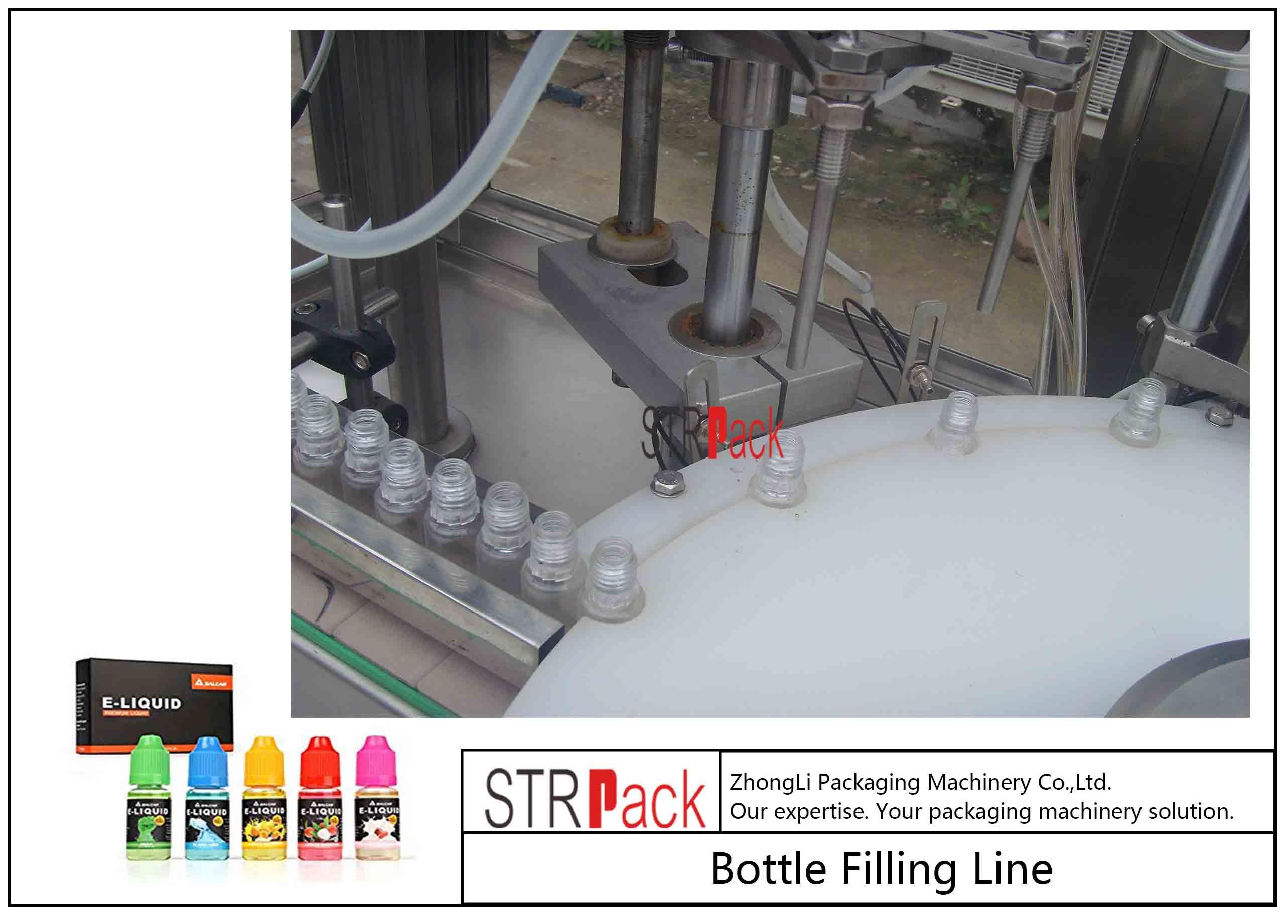 Wholesale 10ml-100ml E-Liquid Bottle Filling Capping Machine And Labeling Packing Line With Piston Pump from china suppliers