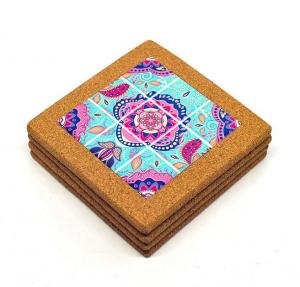 Wholesale Wholesale 15*15cm Ceramic Trivet with Cork Holder for Home Decoration from china suppliers