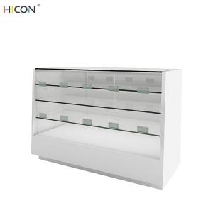 Wholesale Durable Floor Glass White Wood Store Gondola Shelving Units from china suppliers