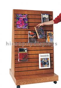 Wholesale 2 Way Function Slatwall Movable Magazine Display Stand Wooden Free Standing Display from china suppliers