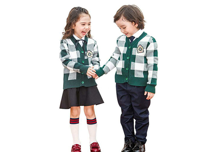 Wholesale Fashion Knitted School Uniform Cardigan Sweaters , Girls Uniform Cardigan Soft Feeling from china suppliers