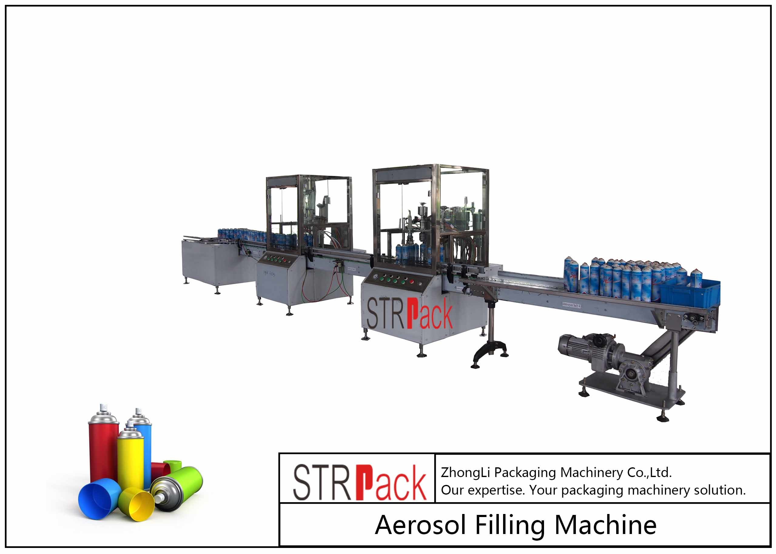 Wholesale 52mm-65mm Aerosol Filling Line With Aerosol Spray Filling Machine And Automatic Ball Dropper from china suppliers