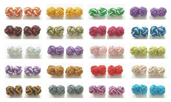 Quality Chinese knot cuff links stretch knot cufflinks stocking stuffer, groomsmen gift, silk knot cufflinks garment accessory for sale