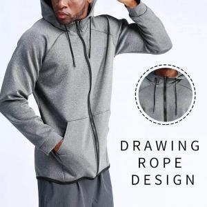 Wholesale Mens Activewear Tops Full Zip Athletic Hoodies Muscle Sweatshirt from china suppliers