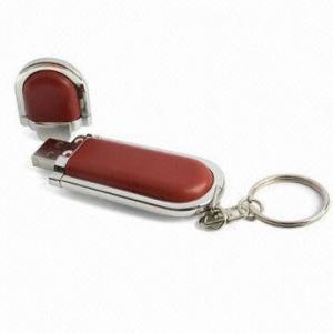 Wholesale Leather USB Thumb Drive, Up to 64GB Memory in Branded Chips Quality, Support USB2.0/3.0, Autorun  from china suppliers