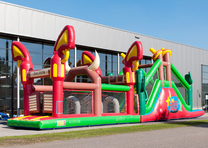 Wholesale Reliably Blow Up Obstacle Course 17.0 X 3.6 X 4.7 M Fourfold Stitching from china suppliers