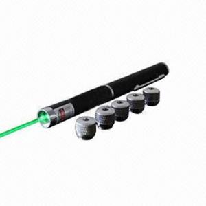 Wholesale Green Laser Pointer with 5-piece Different Star Caps, Customized Lens Cap Logo, 1.5V Working Voltage from china suppliers